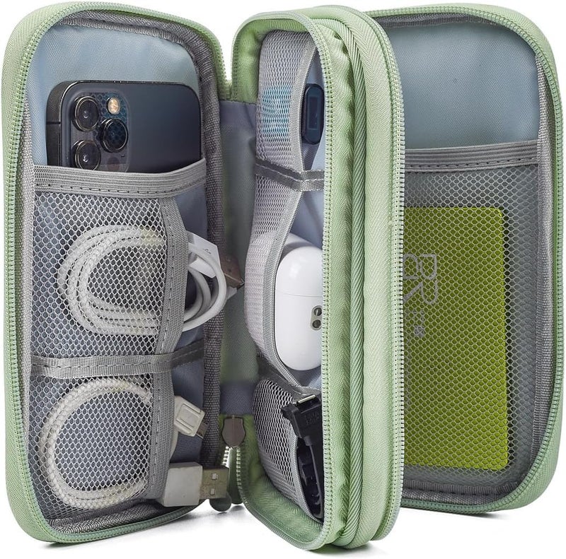 CAOODKDK Electronic Organizer Travel Cable Accessories Bag,Electronic Organizer Case,Electronic Accessories Organizer Bag for Power Bank, Charging Cords, Chargers, Mouse, USB Cable, Earphones (Mint Green) - Image 4